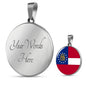 Georgia State Flag Necklace Stainless Steel or 18k Gold Circle Pendant 18-22" - Express Your Love Gifts