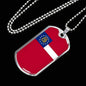 Georgia State Flag Necklace Stainless Steel or 18k Gold Dog Tag 24" Chain - Express Your Love Gifts
