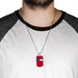Georgia State Flag Necklace Stainless Steel or 18k Gold Dog Tag 24" Chain - Express Your Love Gifts