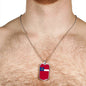 Georgia State Flag Necklace Stainless Steel or 18k Gold Dog Tag 24" Chain - Express Your Love Gifts