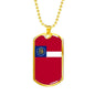Georgia State Flag Necklace Stainless Steel or 18k Gold Dog Tag 24" Chain - Express Your Love Gifts