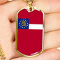 Georgia State Flag Necklace Stainless Steel or 18k Gold Dog Tag 24" Chain - Express Your Love Gifts