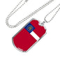 Georgia State Flag Necklace Stainless Steel or 18k Gold Dog Tag 24" Chain - Express Your Love Gifts
