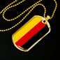 German Flag Necklace Flag Of Germany Stainless Steel or 18k Gold Dog Tag 24" - Express Your Love Gifts