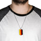 German Flag Necklace Flag Of Germany Stainless Steel or 18k Gold Dog Tag 24" - Express Your Love Gifts