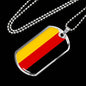 German Flag Necklace Flag Of Germany Stainless Steel or 18k Gold Dog Tag 24" - Express Your Love Gifts