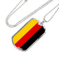 German Flag Necklace Flag Of Germany Stainless Steel or 18k Gold Dog Tag 24" - Express Your Love Gifts