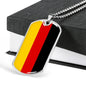 German Flag Necklace Flag Of Germany Stainless Steel or 18k Gold Dog Tag 24" - Express Your Love Gifts