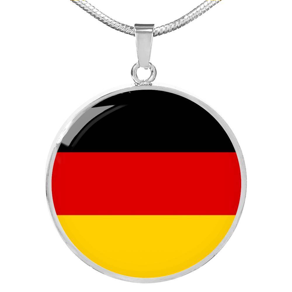 Germany Flag Necklace Germany Flag Stainless Steel or 18k Gold 18-22" - Express Your Love Gifts