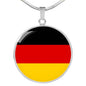 Germany Flag Necklace Germany Flag Stainless Steel or 18k Gold 18-22" - Express Your Love Gifts