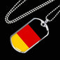 Germany Flag Necklace Germany Flag Stainless Steel or 18k Gold Dog Tag 24" - Express Your Love Gifts
