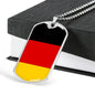 Germany Flag Necklace Germany Flag Stainless Steel or 18k Gold Dog Tag 24" - Express Your Love Gifts