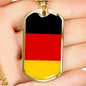 Germany Flag Necklace Germany Flag Stainless Steel or 18k Gold Dog Tag 24" - Express Your Love Gifts