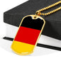 Germany Flag Necklace Germany Flag Stainless Steel or 18k Gold Dog Tag 24" - Express Your Love Gifts