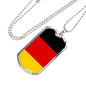 Germany Flag Necklace Germany Flag Stainless Steel or 18k Gold Dog Tag 24" - Express Your Love Gifts