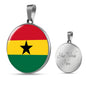 Ghana Flag Necklace Ghana Flag Stainless Steel or 18k Gold 18-22" - Express Your Love Gifts