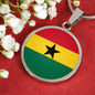 Ghana Flag Necklace Ghana Flag Stainless Steel or 18k Gold 18-22" - Express Your Love Gifts