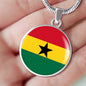 Ghana Flag Necklace Ghana Flag Stainless Steel or 18k Gold 18-22" - Express Your Love Gifts