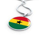 Ghana Flag Necklace Ghana Flag Stainless Steel or 18k Gold 18-22" - Express Your Love Gifts