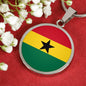 Ghana Flag Necklace Ghana Flag Stainless Steel or 18k Gold 18-22" - Express Your Love Gifts