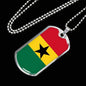 Ghana Flag Necklace Ghana Flag Stainless Steel or 18k Gold Dog Tag 24" - Express Your Love Gifts