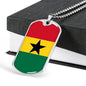 Ghana Flag Necklace Ghana Flag Stainless Steel or 18k Gold Dog Tag 24" - Express Your Love Gifts