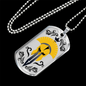 Gladiator Helmet And Sword Necklace Stainless Steel or 18k Gold Dog Tag 24" Chain-Express Your Love Gifts
