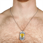 Gladiator Helmet And Sword Necklace Stainless Steel or 18k Gold Dog Tag 24" Chain-Express Your Love Gifts