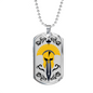 Gladiator Helmet And Sword Necklace Stainless Steel or 18k Gold Dog Tag 24" Chain-Express Your Love Gifts