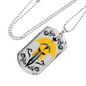 Gladiator Helmet And Sword Necklace Stainless Steel or 18k Gold Dog Tag 24" Chain-Express Your Love Gifts