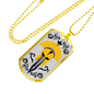 Gladiator Helmet And Sword Necklace Stainless Steel or 18k Gold Dog Tag 24" Chain-Express Your Love Gifts