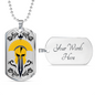 Gladiator Helmet And Sword Necklace Stainless Steel or 18k Gold Dog Tag 24" Chain-Express Your Love Gifts
