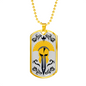 Gladiator Helmet And Sword Necklace Stainless Steel or 18k Gold Dog Tag 24" Chain-Express Your Love Gifts