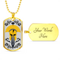 Gladiator Helmet And Sword Necklace Stainless Steel or 18k Gold Dog Tag 24" Chain-Express Your Love Gifts
