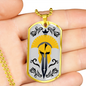 Gladiator Helmet And Sword Necklace Stainless Steel or 18k Gold Dog Tag 24" Chain-Express Your Love Gifts