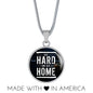 Go Hard or Go Home Circle Necklace Stainless Steel or 18k Gold 18-22"-Express Your Love Gifts