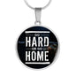 Go Hard or Go Home Circle Necklace Stainless Steel or 18k Gold 18-22"-Express Your Love Gifts