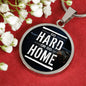 Go Hard or Go Home Circle Necklace Stainless Steel or 18k Gold 18-22"-Express Your Love Gifts