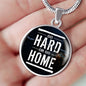 Go Hard or Go Home Circle Necklace Stainless Steel or 18k Gold 18-22"-Express Your Love Gifts