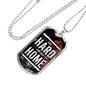 Go Hard or Go Home Inspirational Necklace Stainless Steel or 18k Gold Dog Tag 24" Chain-Express Your Love Gifts