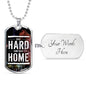 Go Hard or Go Home Inspirational Necklace Stainless Steel or 18k Gold Dog Tag 24" Chain-Express Your Love Gifts