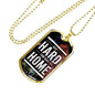 Go Hard or Go Home Inspirational Necklace Stainless Steel or 18k Gold Dog Tag 24" Chain-Express Your Love Gifts