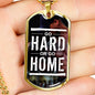 Go Hard or Go Home Inspirational Necklace Stainless Steel or 18k Gold Dog Tag 24" Chain-Express Your Love Gifts