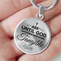 God Answers Scripture Necklace Stainless Steel or 18k Gold Heart Pendant 18-22" - Express Your Love Gifts