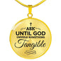 God Answers Scripture Necklace Stainless Steel or 18k Gold Heart Pendant 18-22" - Express Your Love Gifts