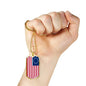 God Bless America Betsy Ross Retro Flag Necklace Stainless Steel or 18k Gold Dog Tag 24" Chain - Express Your Love Gifts