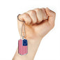 God Bless America Betsy Ross Retro Flag Necklace Stainless Steel or 18k Gold Dog Tag 24" Chain - Express Your Love Gifts