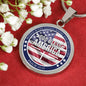 God Bless America Circle Necklace Stainless Steel 18-22" - Express Your Love Gifts