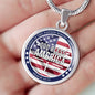 God Bless America Circle Necklace Stainless Steel 18-22" - Express Your Love Gifts