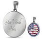 God Bless America Circle Necklace Stainless Steel 18-22" - Express Your Love Gifts